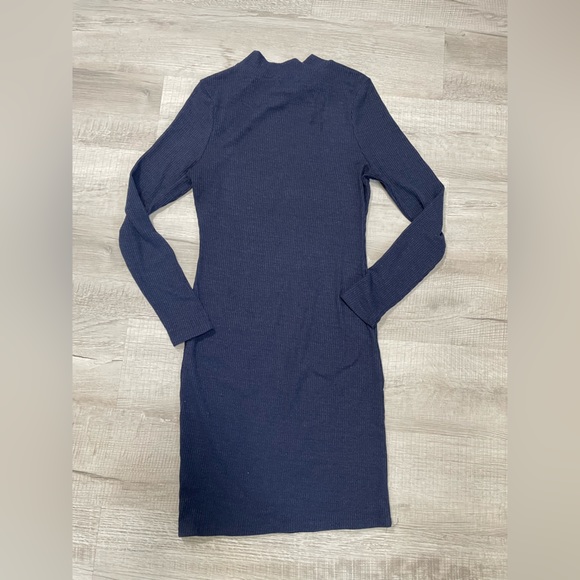 Navy above the knee sexy bodycon stretchy dress - Picture 3 of 5
